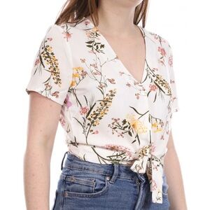 Vero Moda VMeasy Short Sleeve V-Neck Tie Front Top